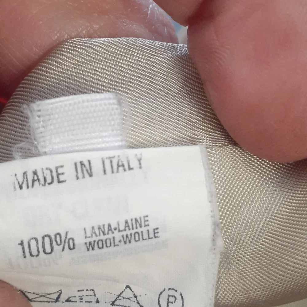 Emporio Armani Italy TUXETO Jacket Wool Dress Coat 44 US 8 M Tan Double Breasted